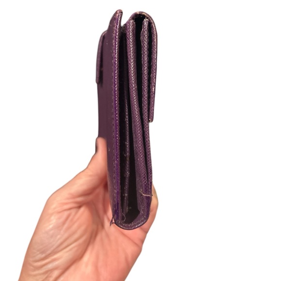 Prada Purple Saffiano Vintage Leather Wallet - Picture 9 of 11